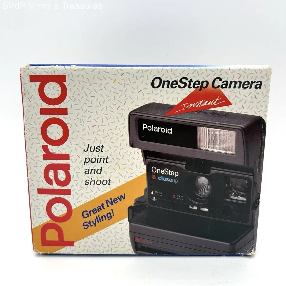 Vintage Polaroid OneStep CloseUp 600 Instant Film Camera CIB Box and Manuals
